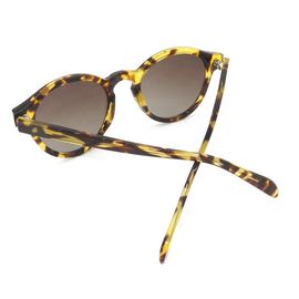 Round Fashion Sunglasses Polarized Tortoise Acetate Sunglasses For Eye Protect supplier