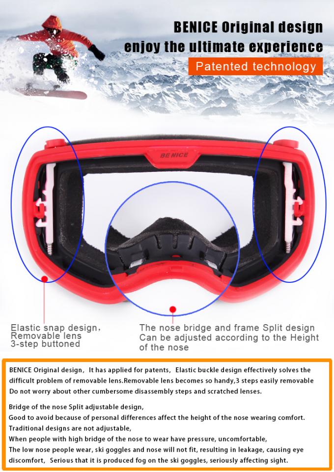 Mountaineering Unigear Mirrored Ski Goggles , Anti Fog Ski Goggles Blue